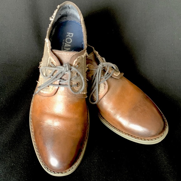BED|STU ROAN Mixed Material Leather Oxfords - Picture 1 of 9